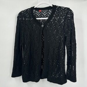 IB Diffusion Womens Vintage Crochet Cardigan Sweater Size M Minimalist‎ Eclectic